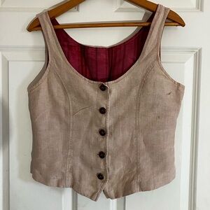 Elegant Beige Button-Up Women's vest